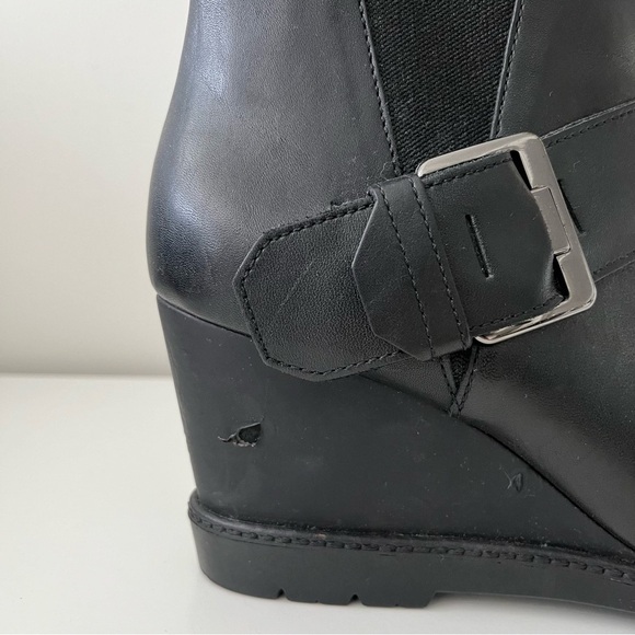 Geox Respira Italian Patent Wedge Zipper Buckle Ankle Boots-Black-Women EU 39 - Picture 16 of 16